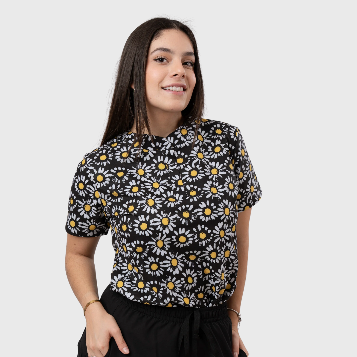 Women's Colorful Printed Scrub Top