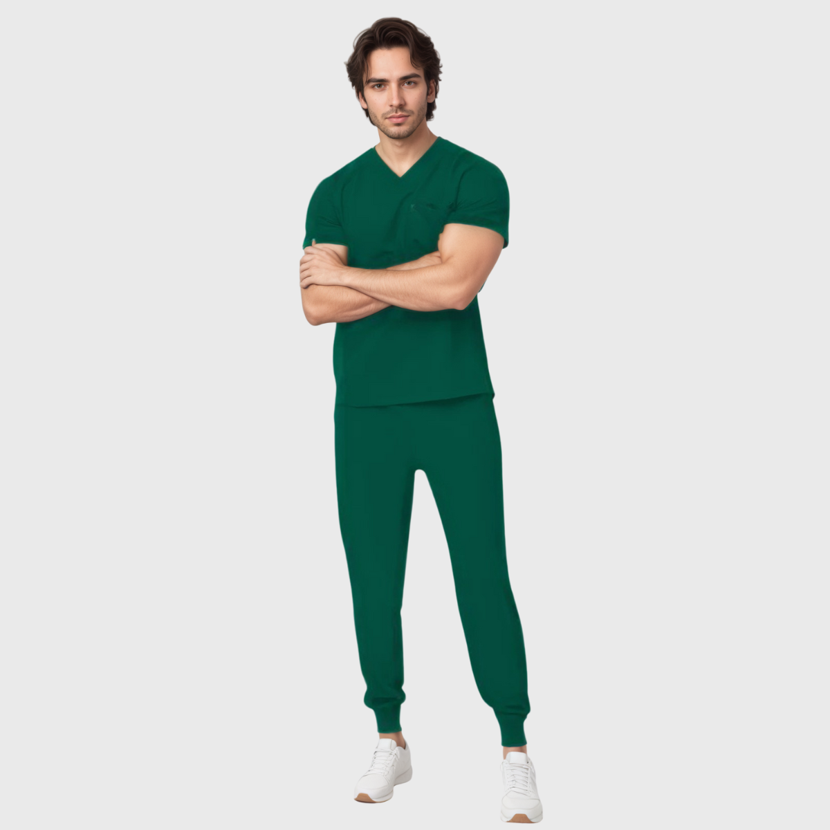 Men's Modern V-neck Three-Pocket Scrub Top