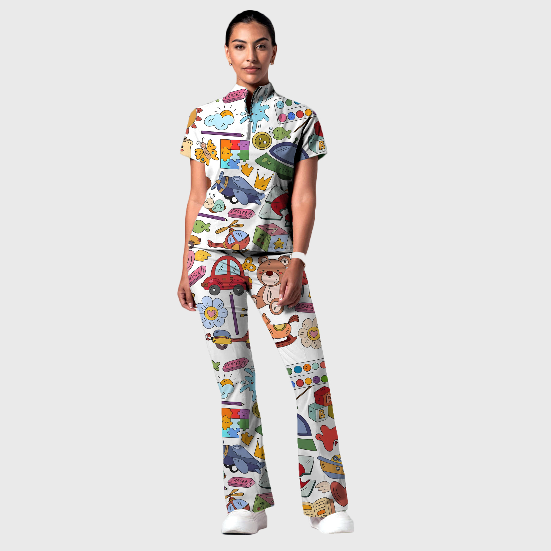 Women's Printed Scrub Set YHSC1