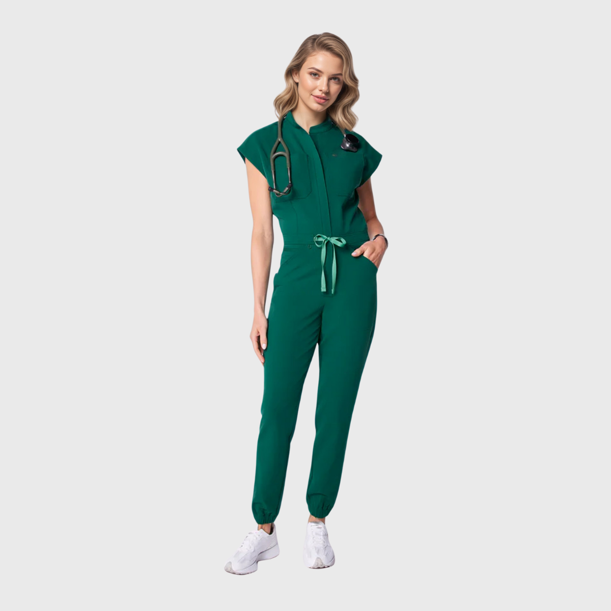 Women's 9 Pockets Cargo Scrub Jumpsuit