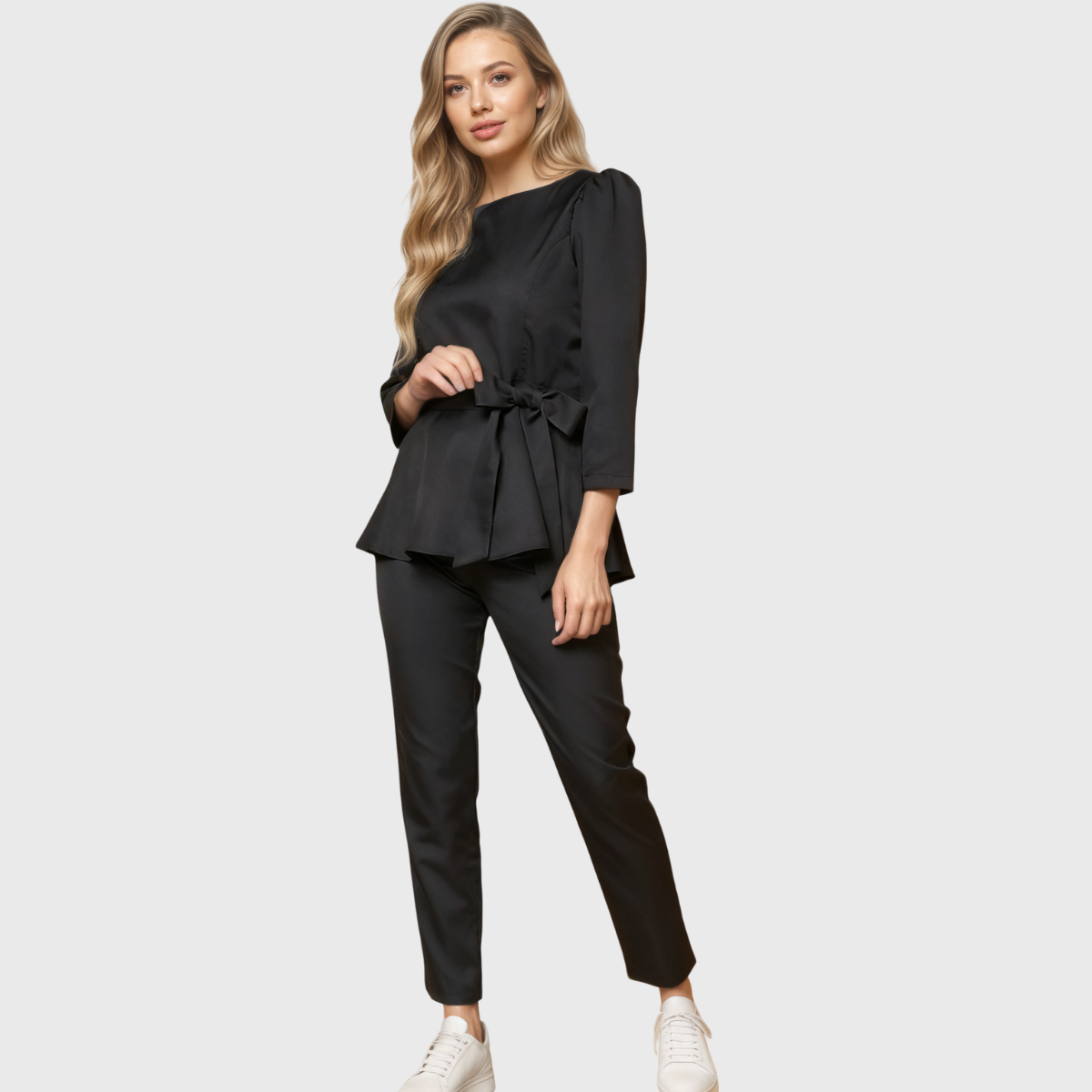 Women's Peplum Style Princess Sleeves Scrub Top