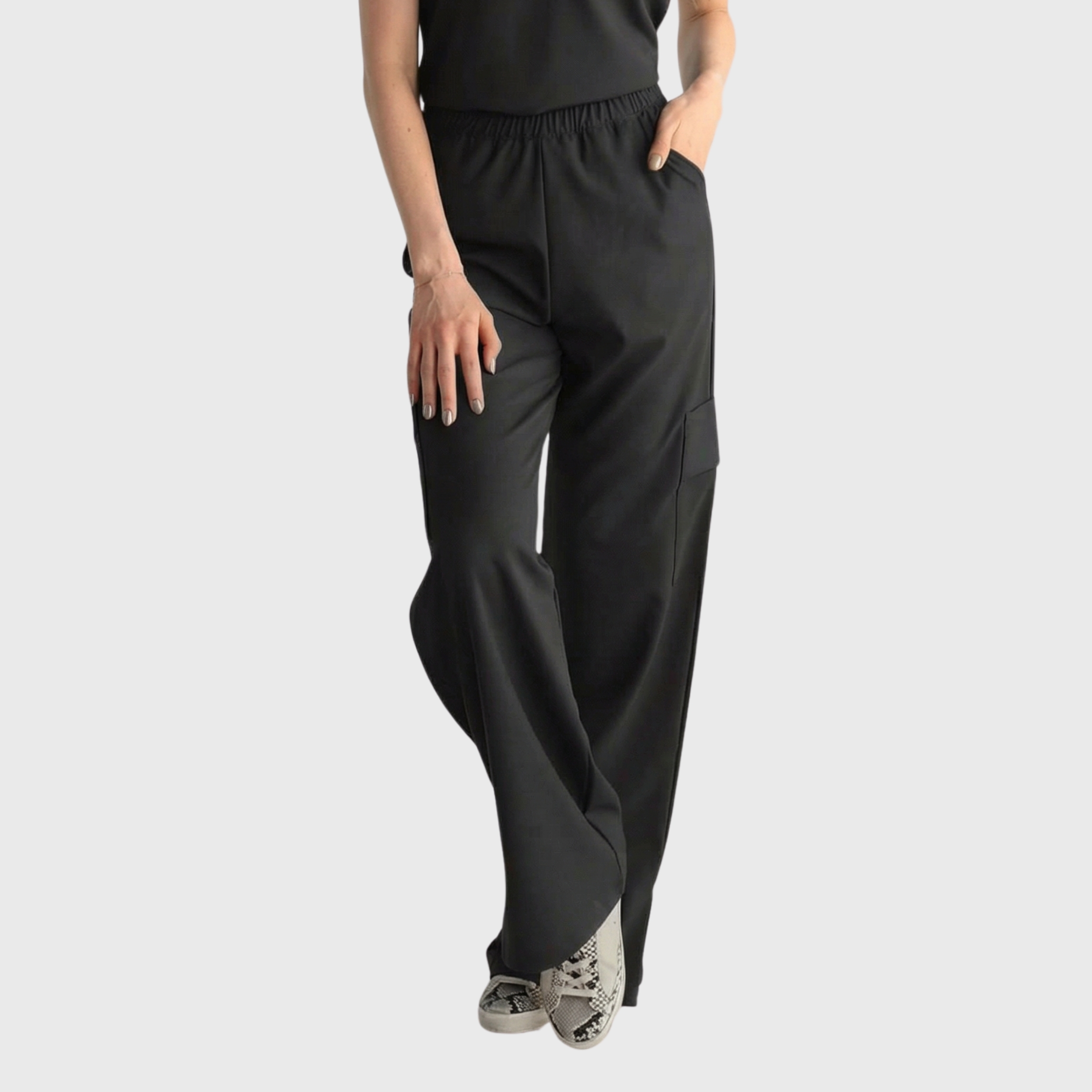 Women’s Wide Leg Scrub Pants | Elastic Waist & Cargo Pockets