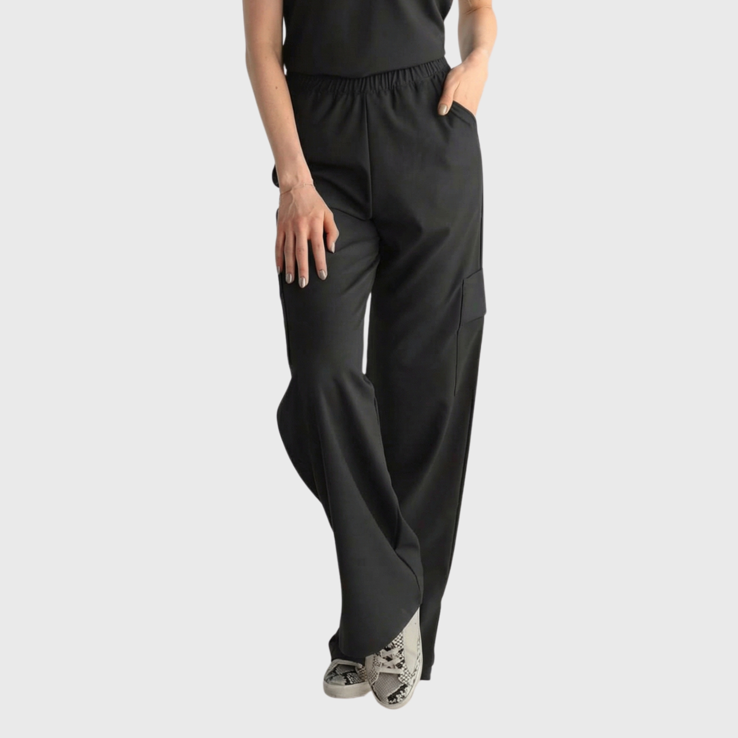 Women’s Wide Leg Scrub Pants | Elastic Waist & Cargo Pockets