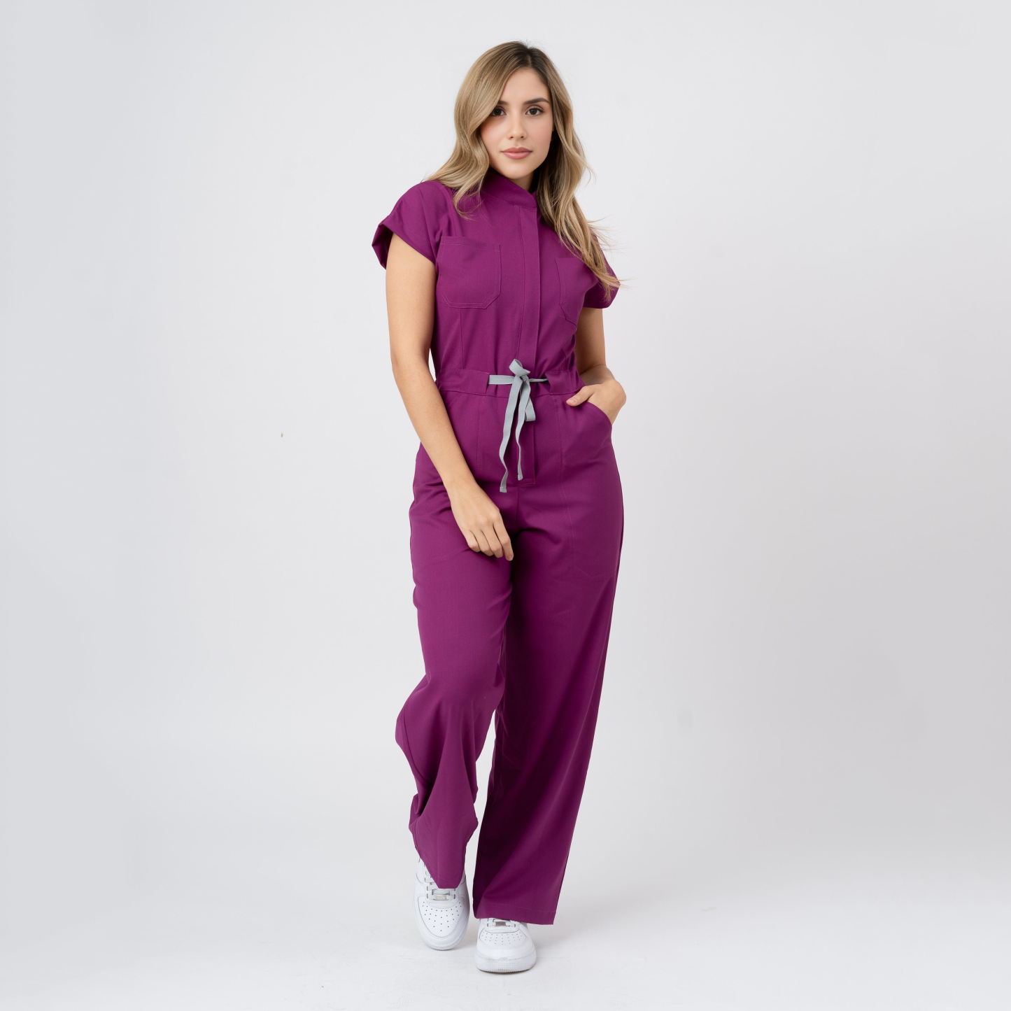 Katya Scrub Jumpsuit | Wine Purple