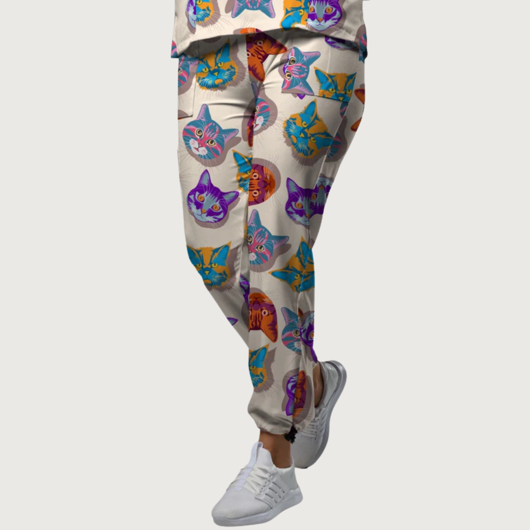 Women's Crazy Kats V-neck Scrub Set SA12