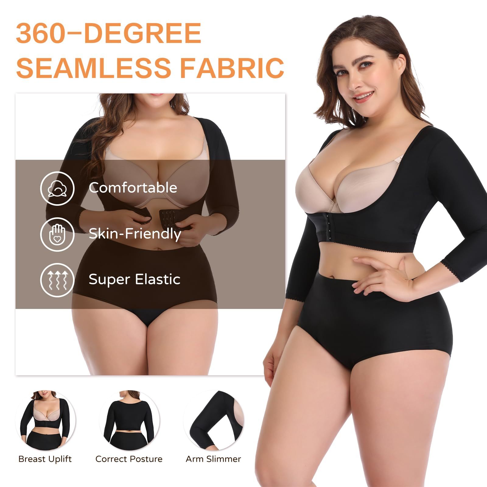 Women's Post-operative Three-quarter Sleeve Arm Shapewear