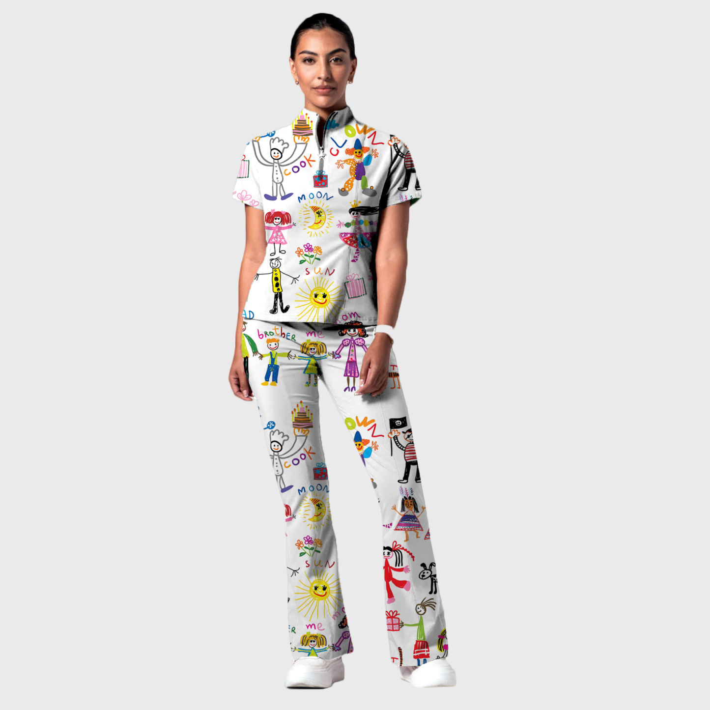 Women's Printed Scrub Set YHSC1