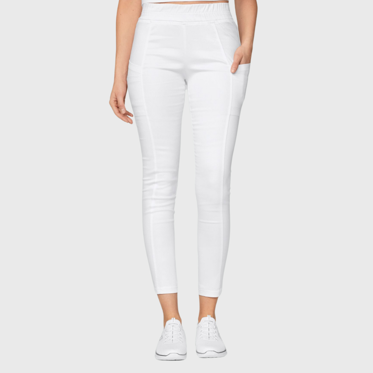 Women's Elastic Waistband 4-Pocket Scrub Pants