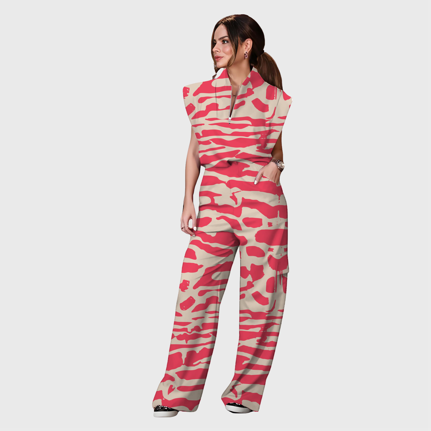 Women's Zip Collar Scrub Set CPWC1