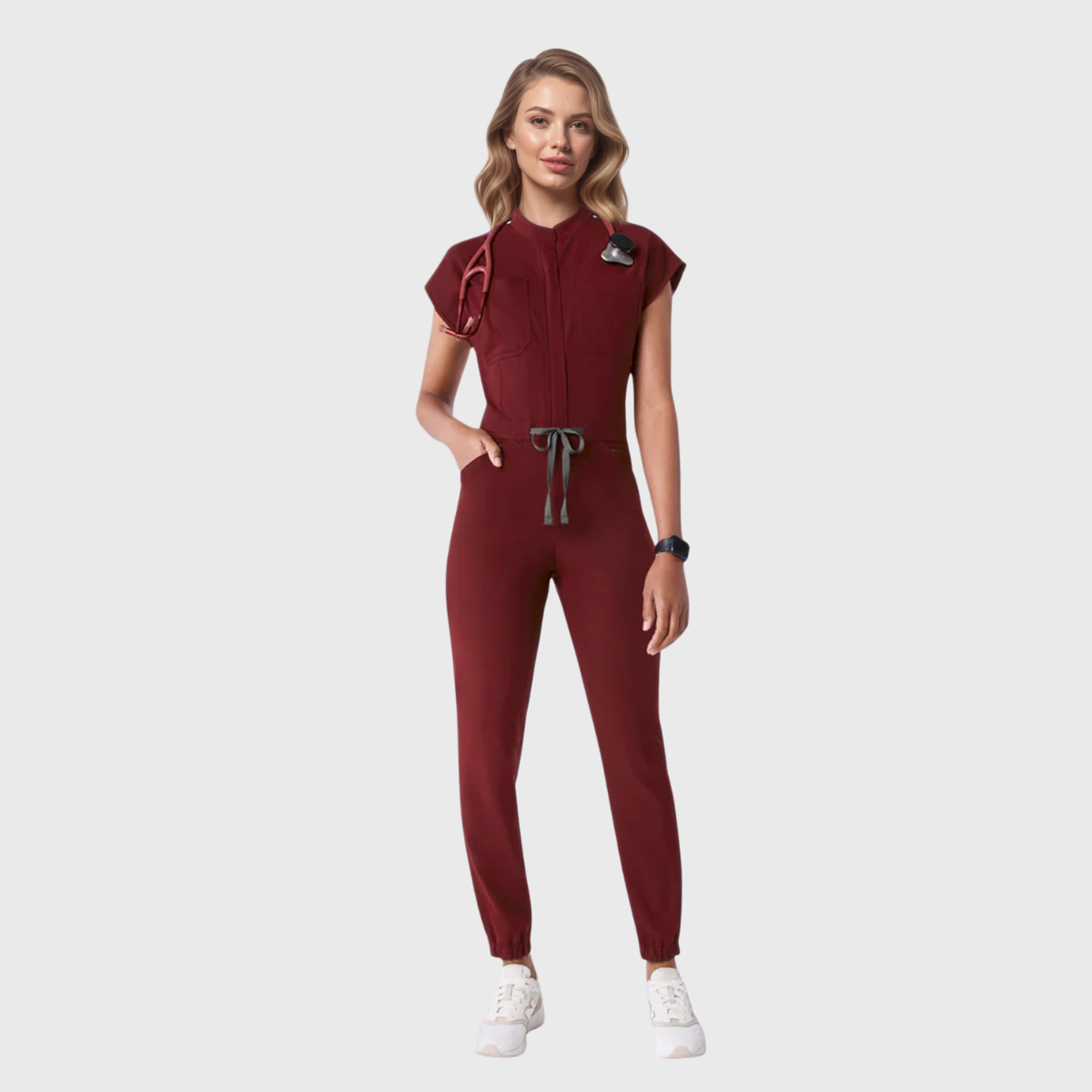 Women's 9 Pockets Cargo Scrub Jumpsuit