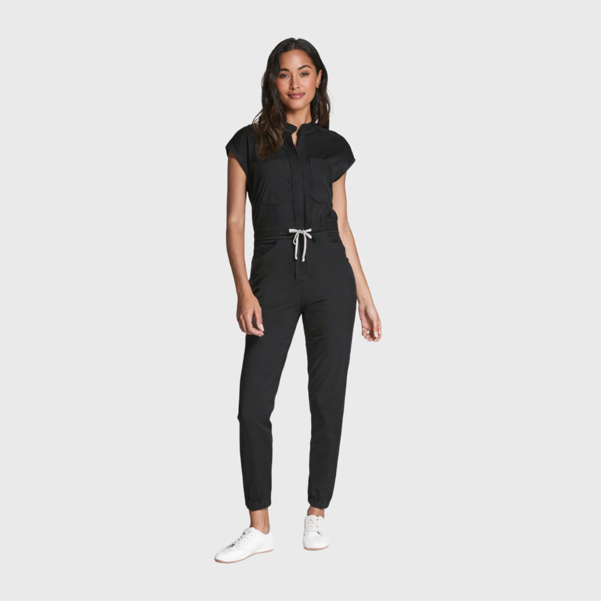 Women's Front Zip 8-Pocket Cargo Scrub Jumpsuit S2