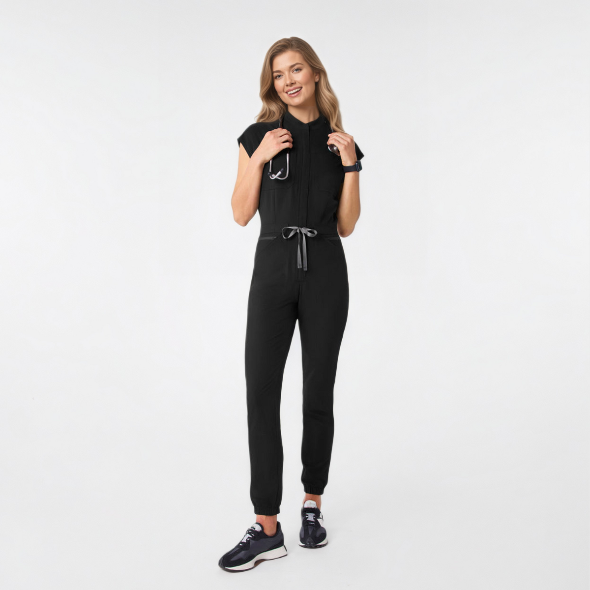 Women's 9 Pockets Cargo Scrub Jumpsuit