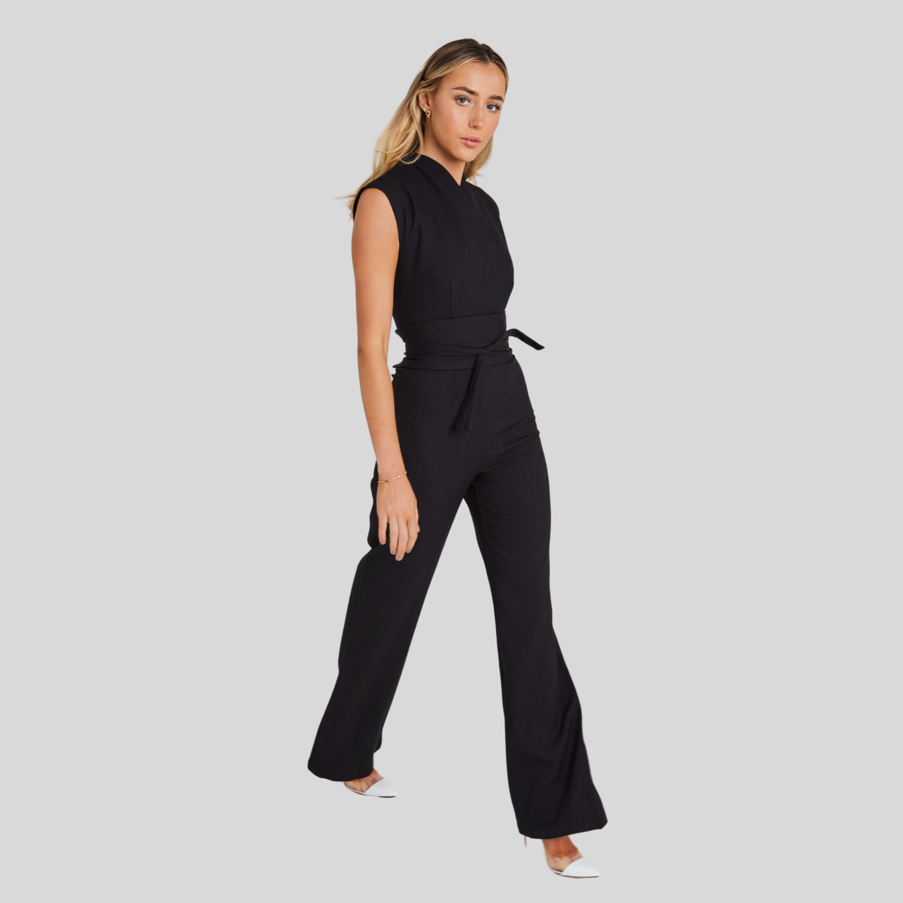 Women's Sleeveless Wide-Leg Jumpsuit