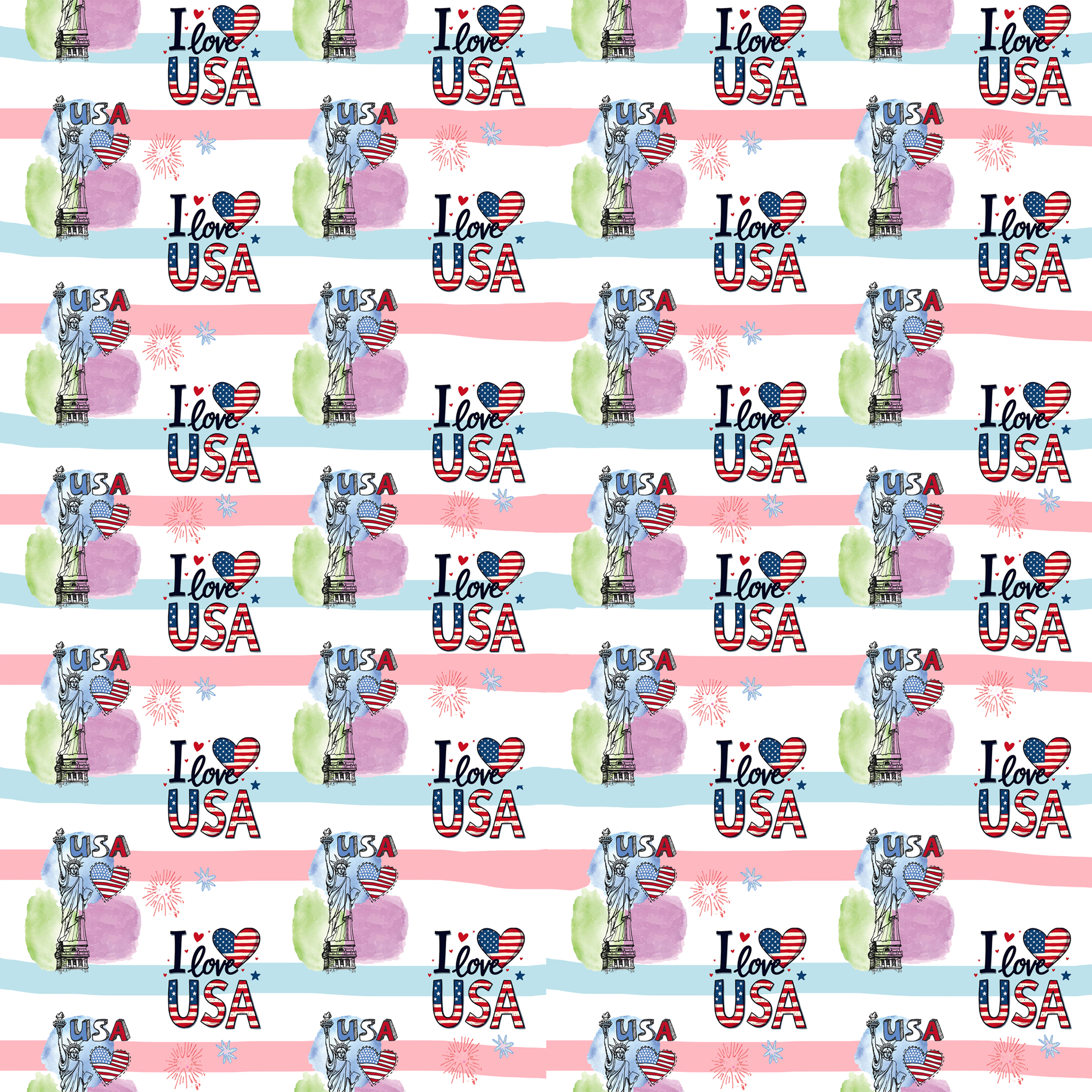 Women's Independence Day Graphics Scrub Set ST6245