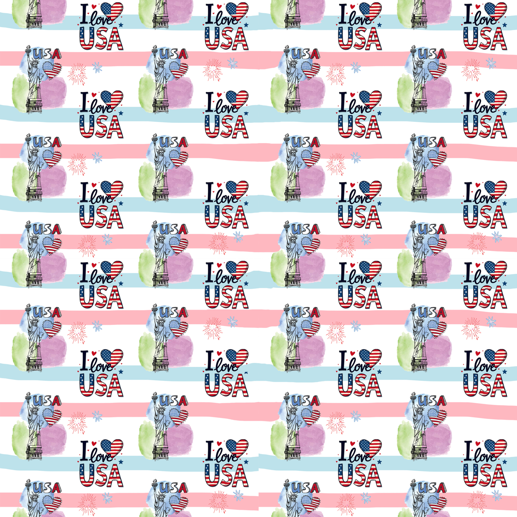 Women's Independence Day Graphics Scrub Set ST6245