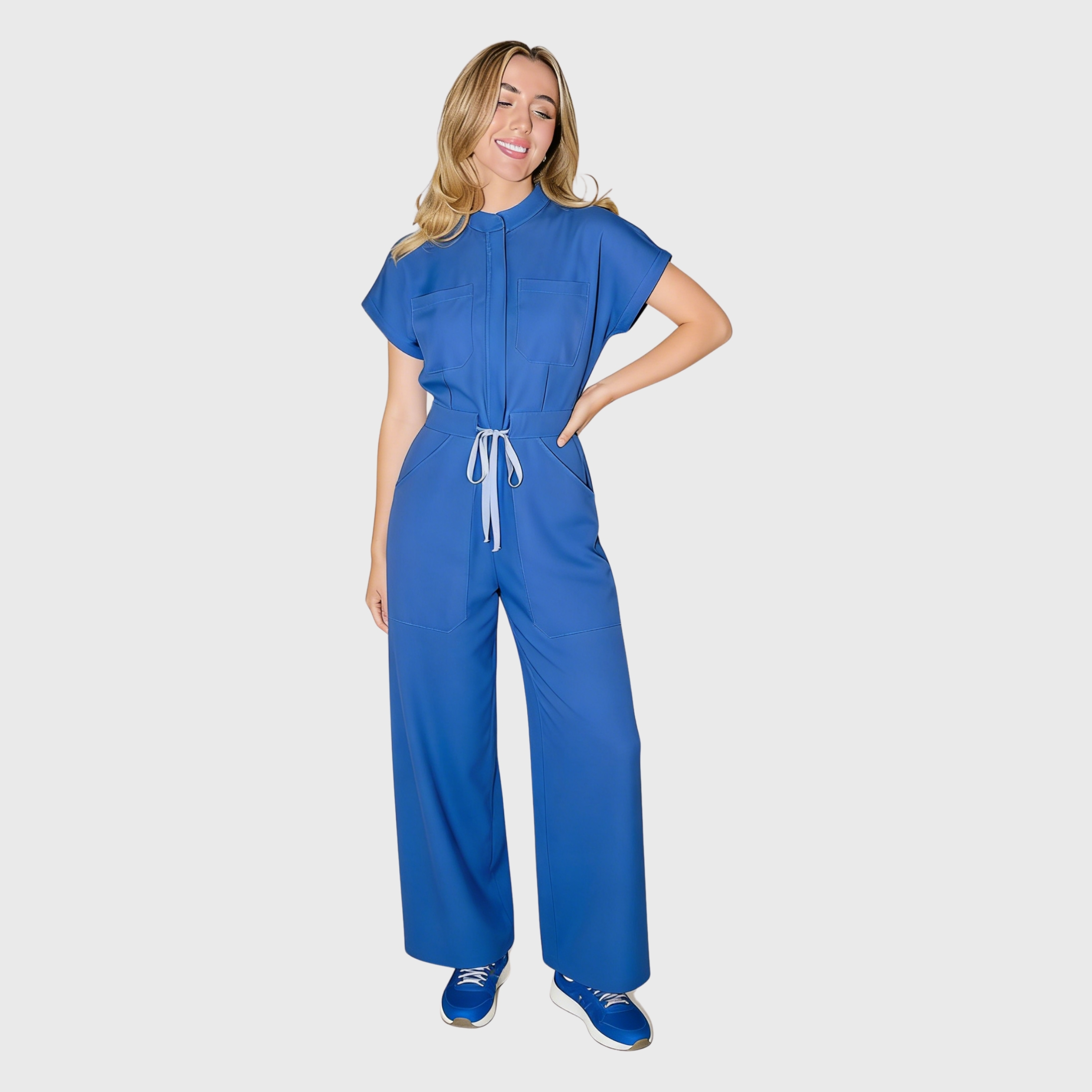 Women's 4-Pocket Zip Front Scrub Jumpsuit