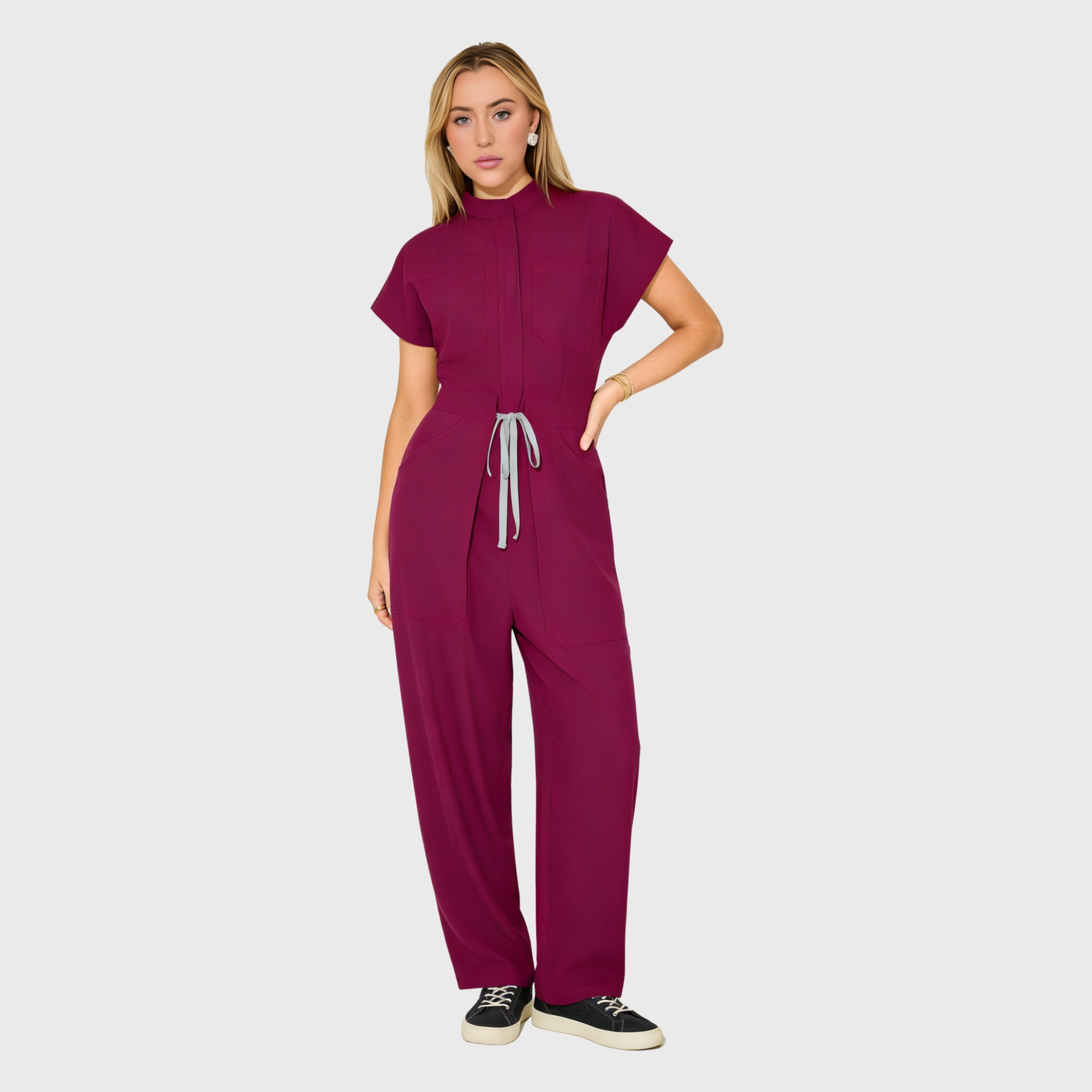 Women's 4-Pocket Zip Front Scrub Jumpsuit