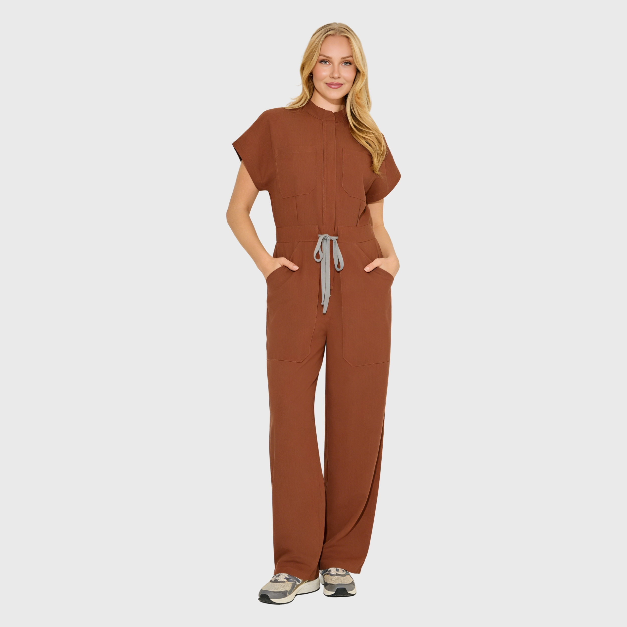 Women's 4-Pocket One Piece Scrub Jumpsuit | Aesthetic Outfit