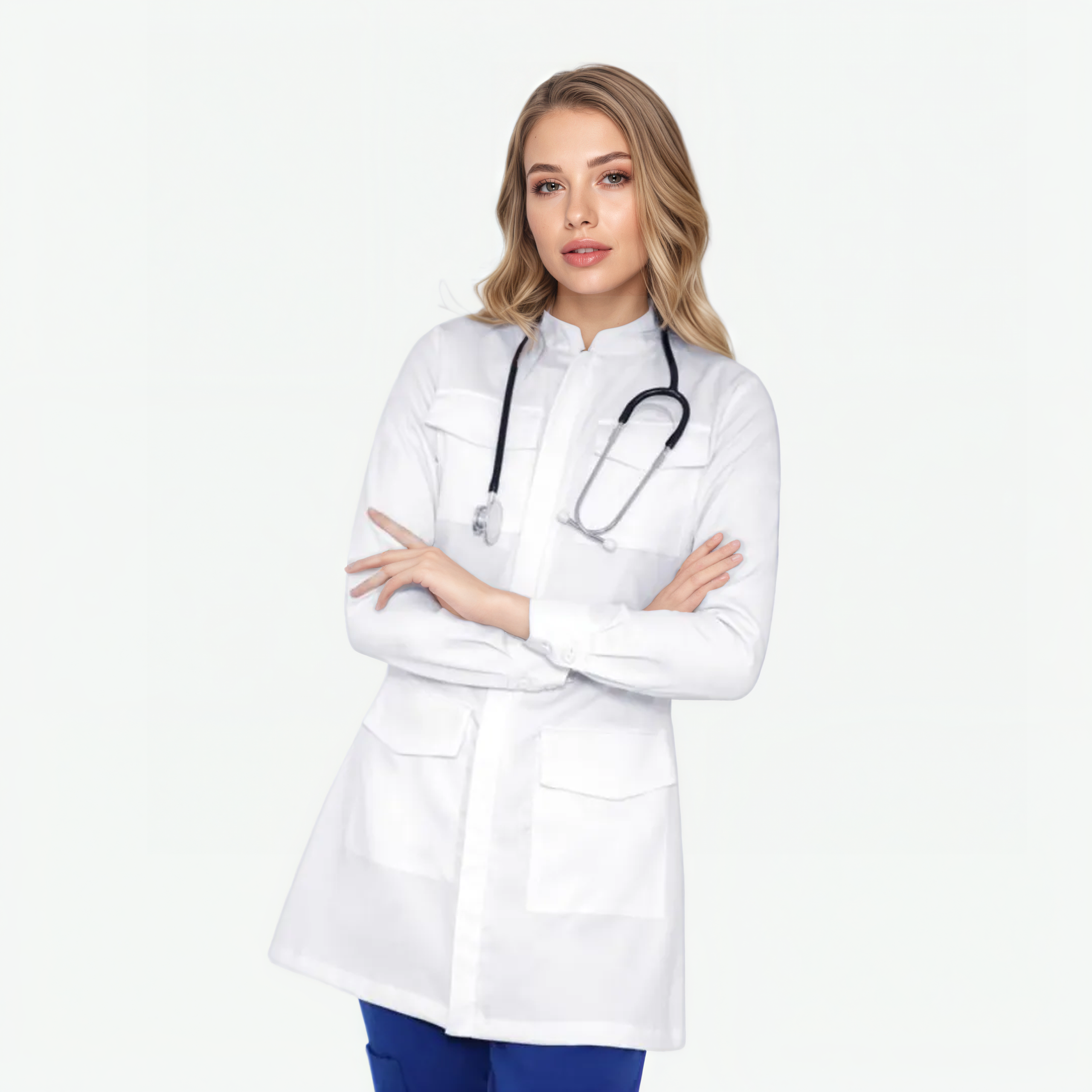 Women's Button Cuffs Lab Coat