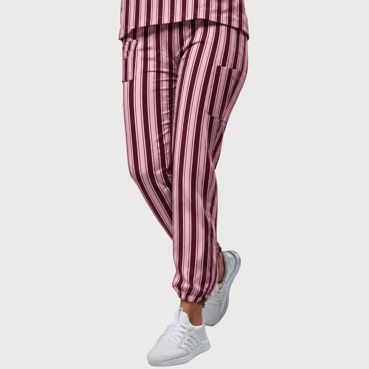 Women’s Berry Blush Striped Scrub Set