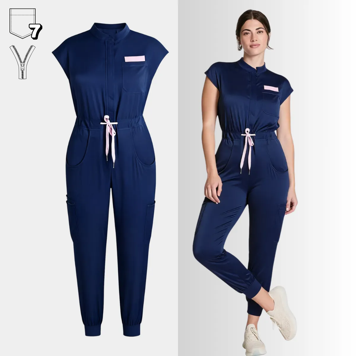 Women's 7-Pocket Soft™ Jogger Scrub Jumpsuit