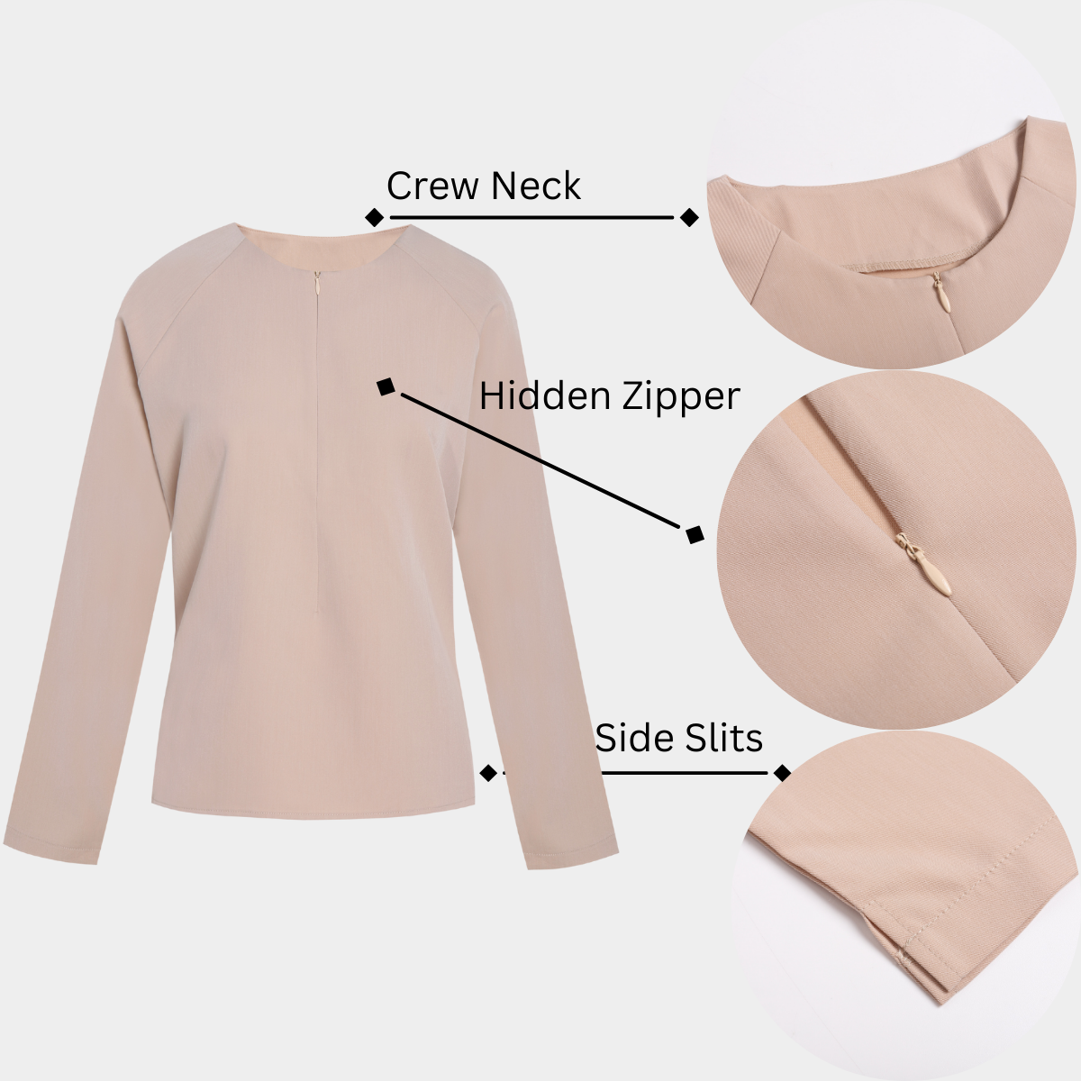 Women's Zip Neck Long-Sleeve Scrub Top™