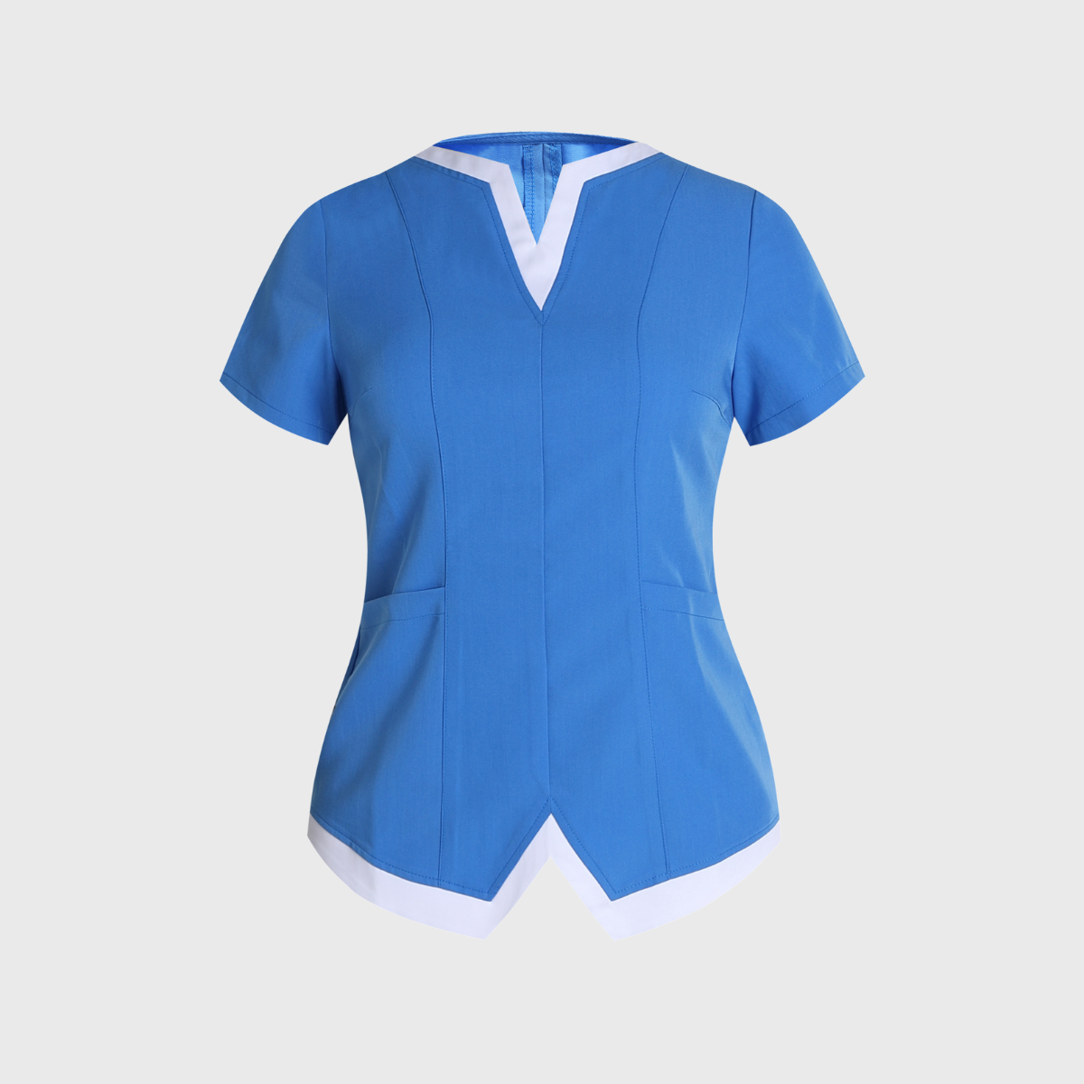 Women's W Neck 2-Pocket Scrub Top