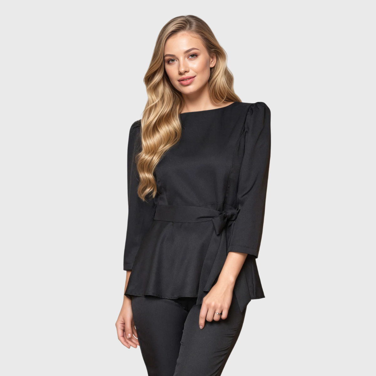 Women's Peplum Style Princess Sleeves Scrub Top