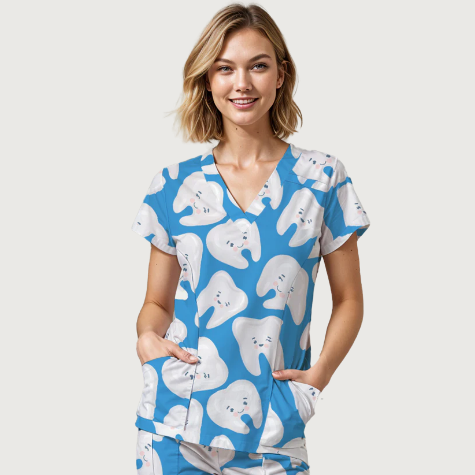 Women's Fresh Teeth V-neck Scrub Top