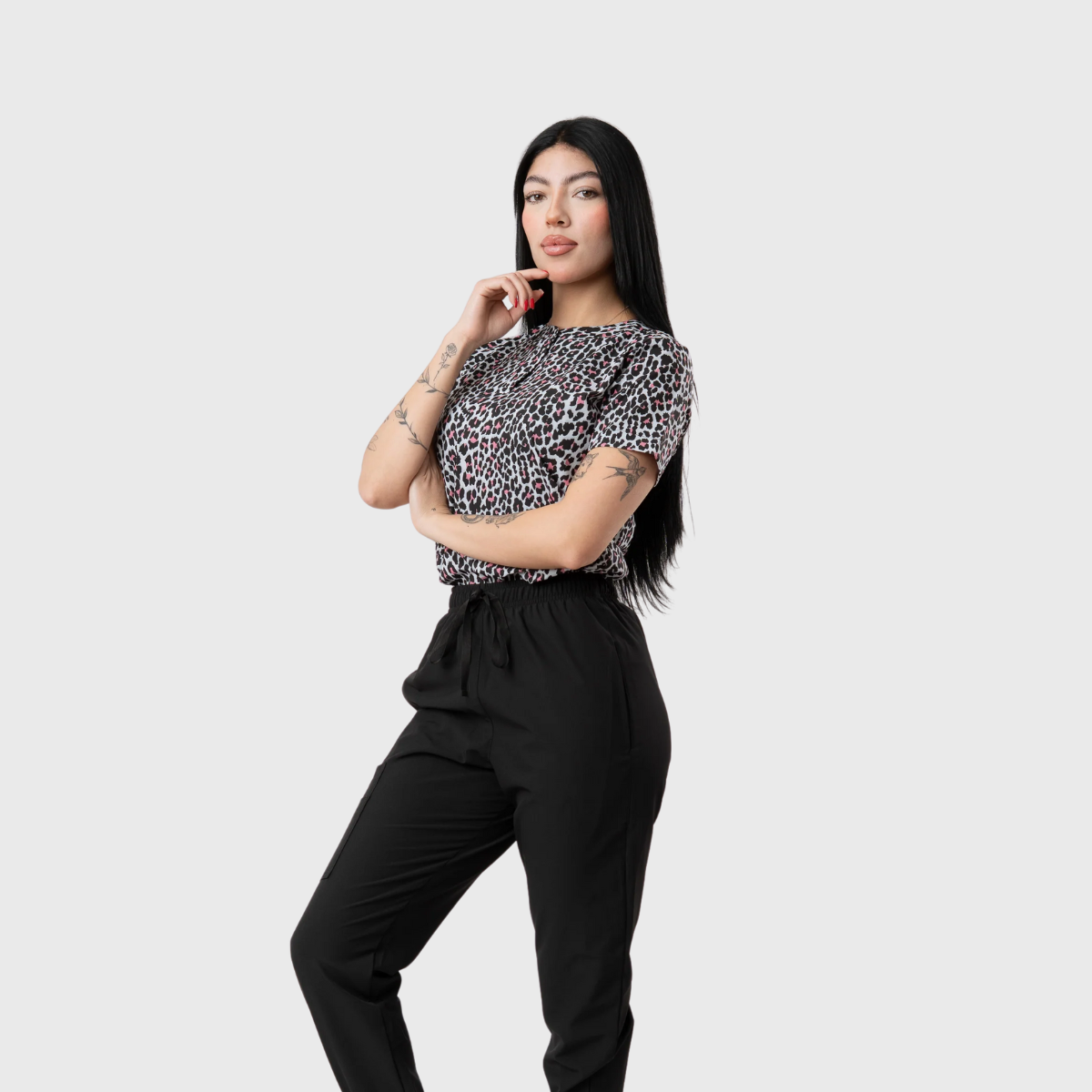 Women's Colorful Printed Scrub Top