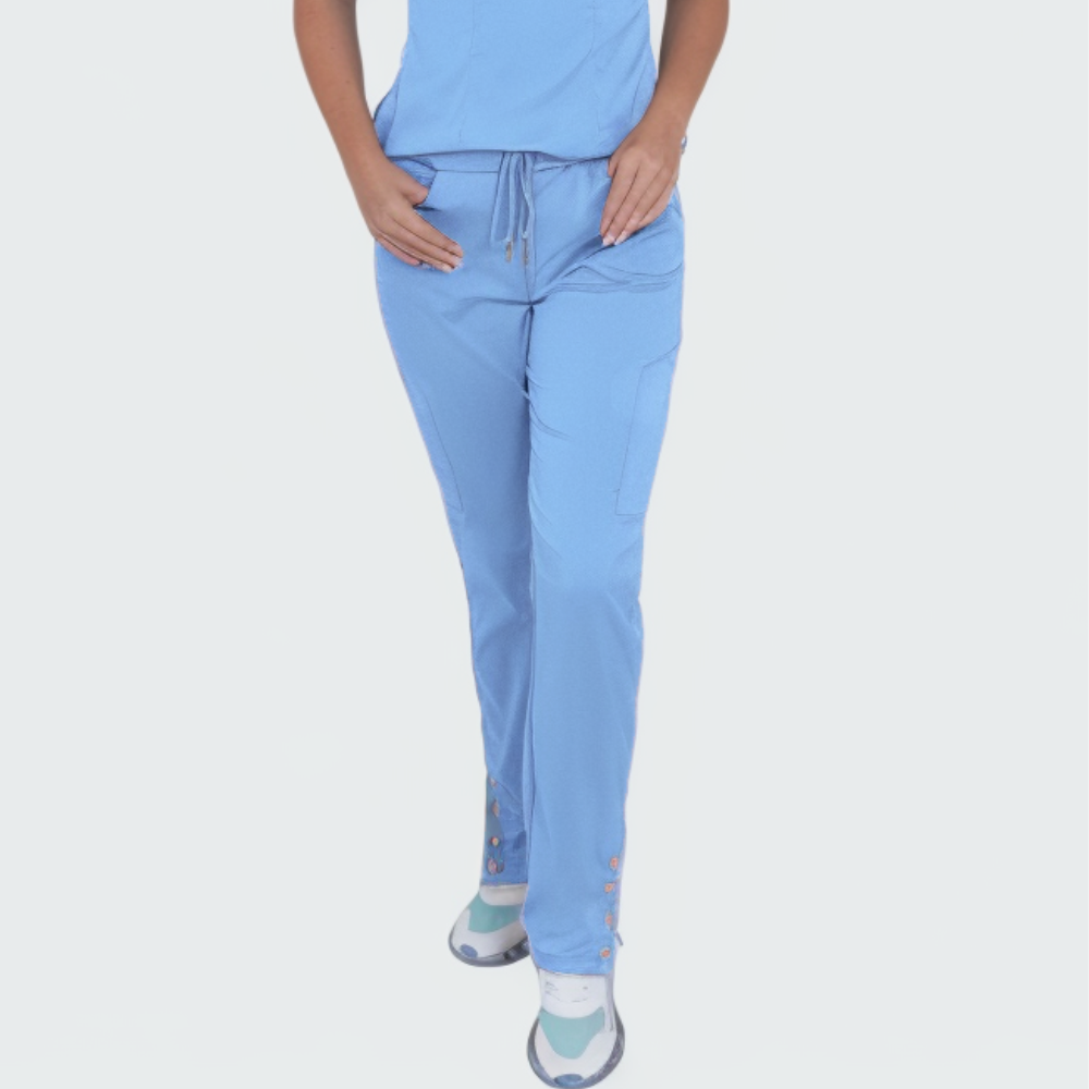 Women's Six Pockets Button Slit Hem Scrub Pant™