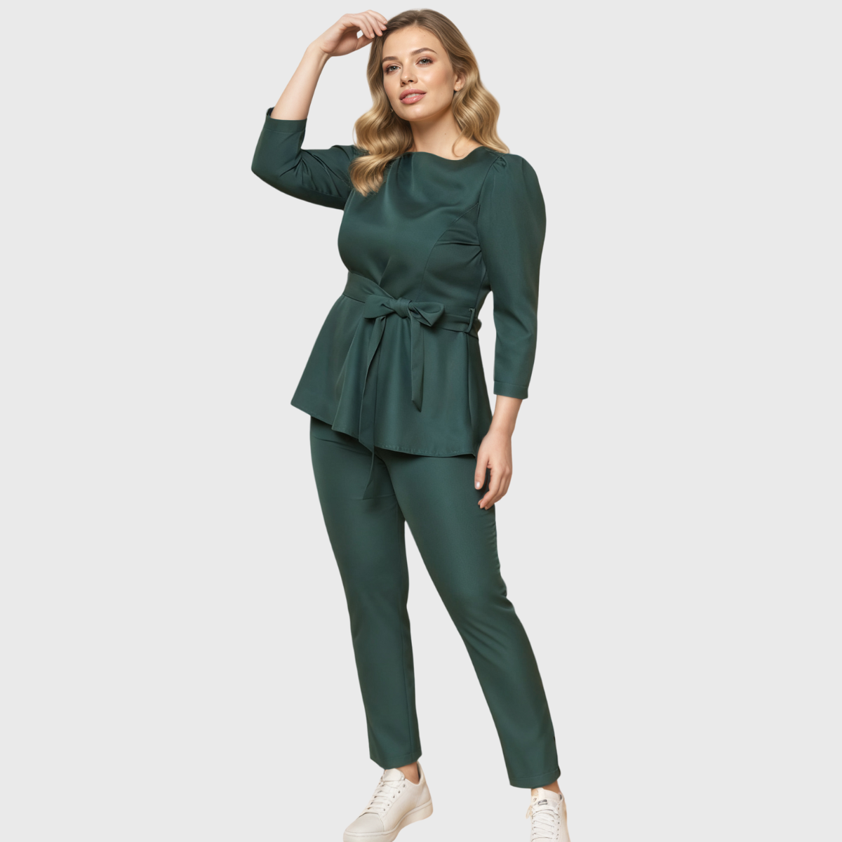 Women's Peplum Style Princess Sleeves Scrub Top