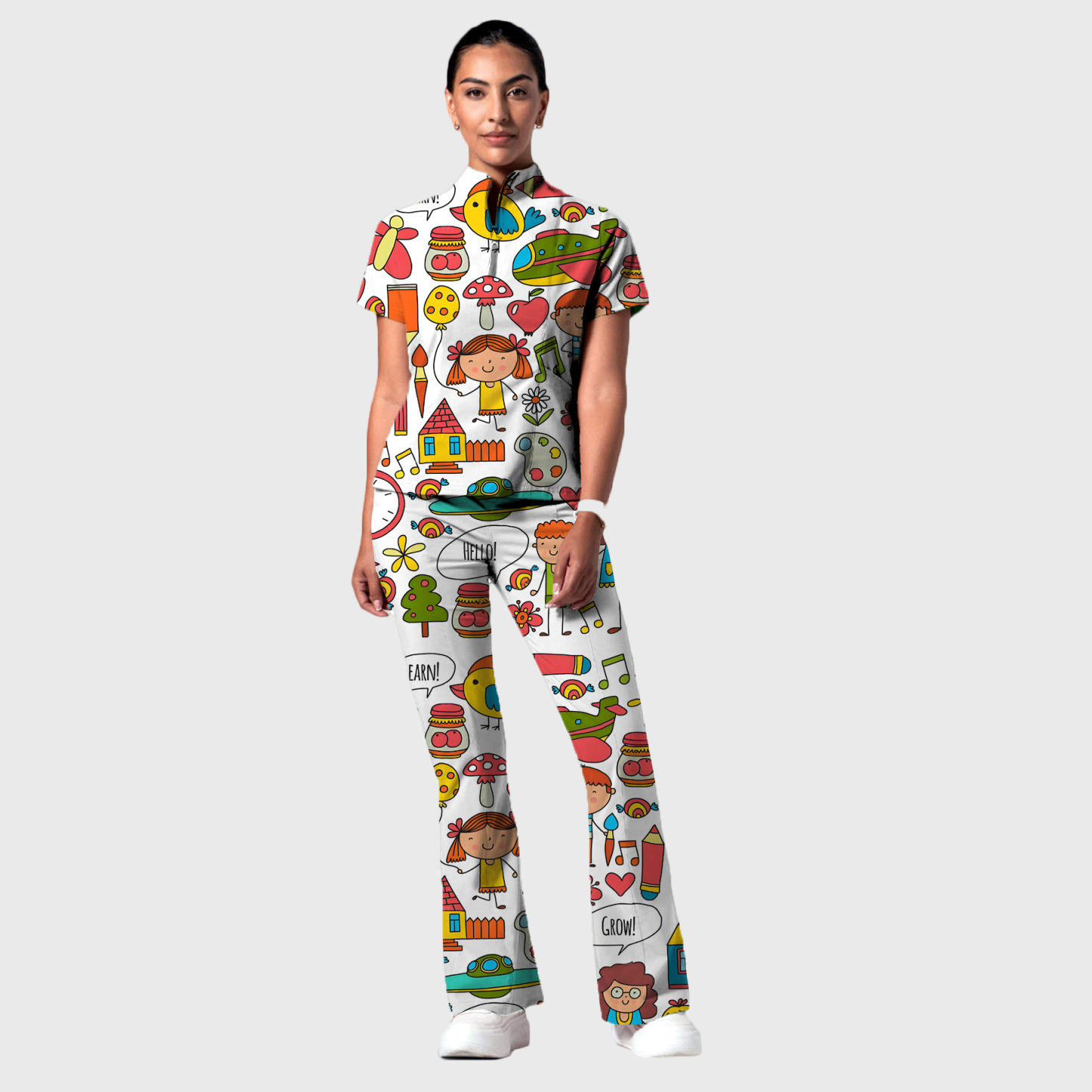 Women's Printed Scrub Set YHSC1