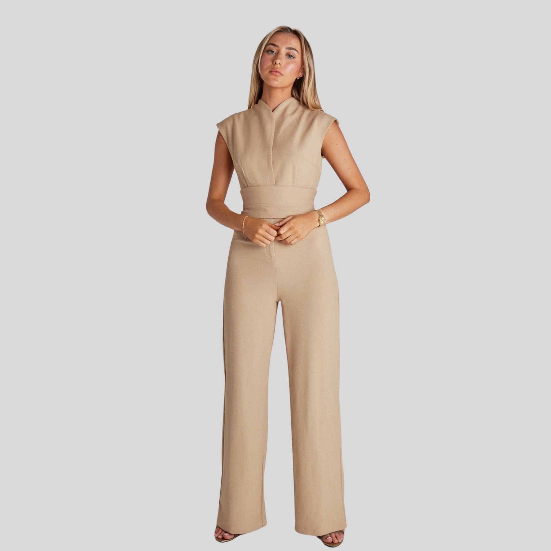 Women's Sleeveless Wide-Leg Jumpsuit