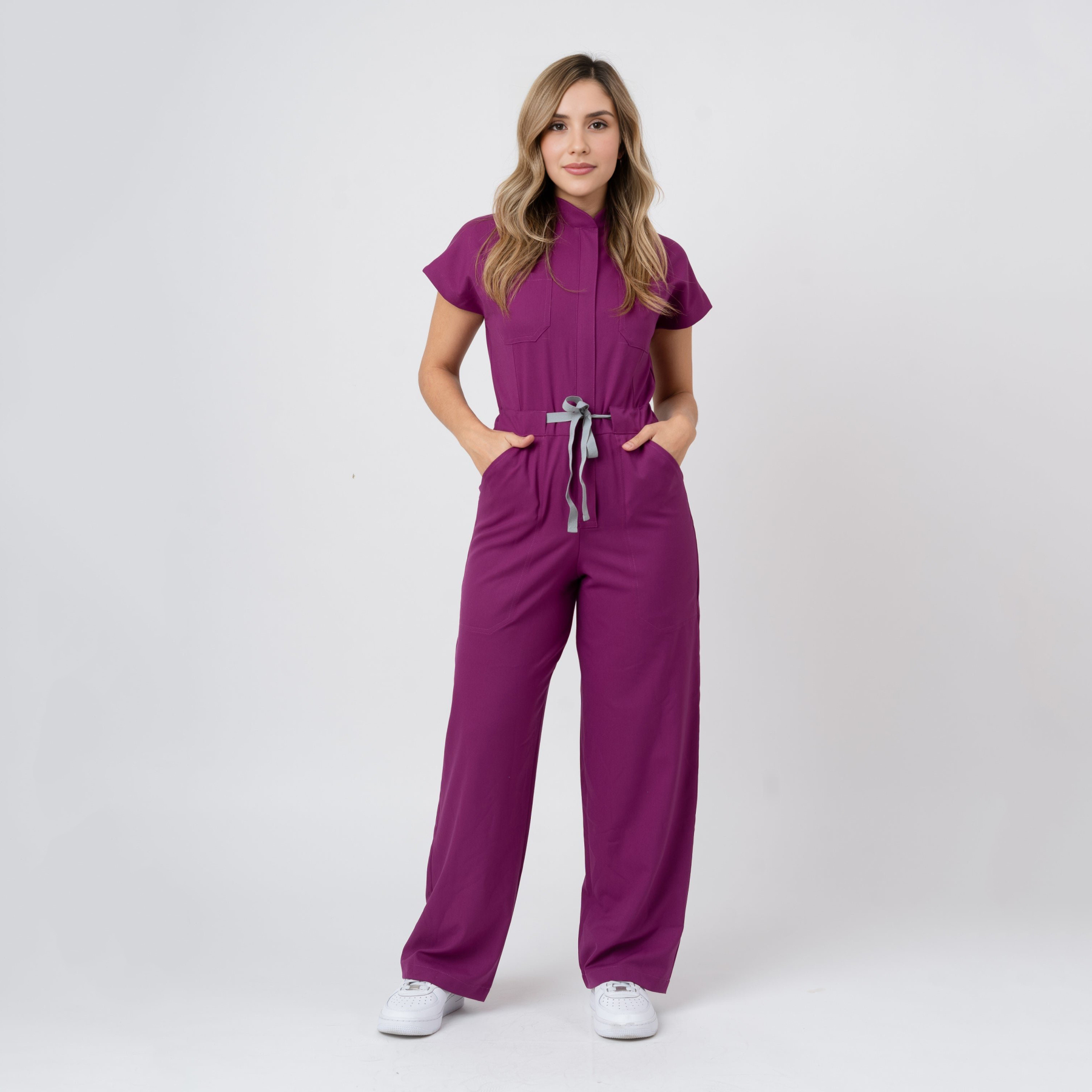 Katya Scrub Jumpsuit | Wine Purple