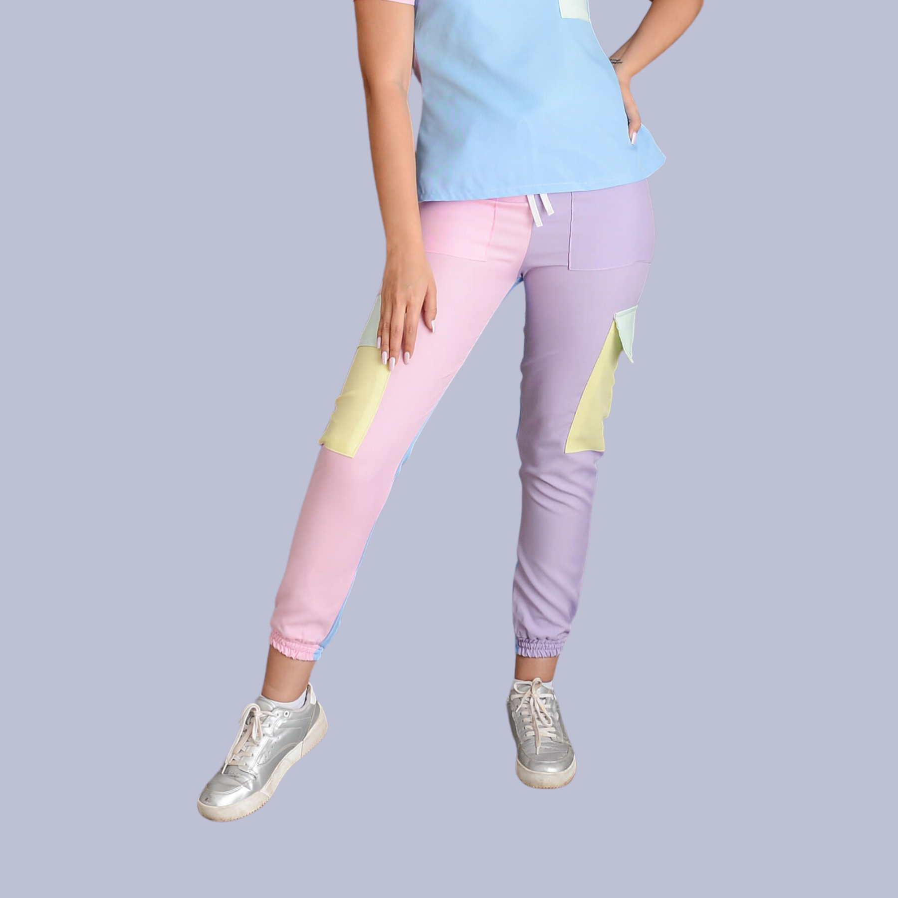 Women's Rainbow Stitching Nurse Scrub Pants