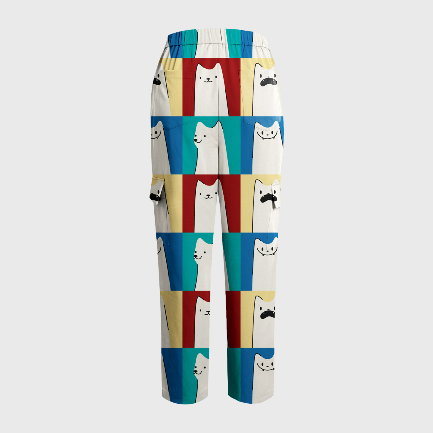 Women's Cute Animal Collection Printed Six-Pocket Scrub Pants