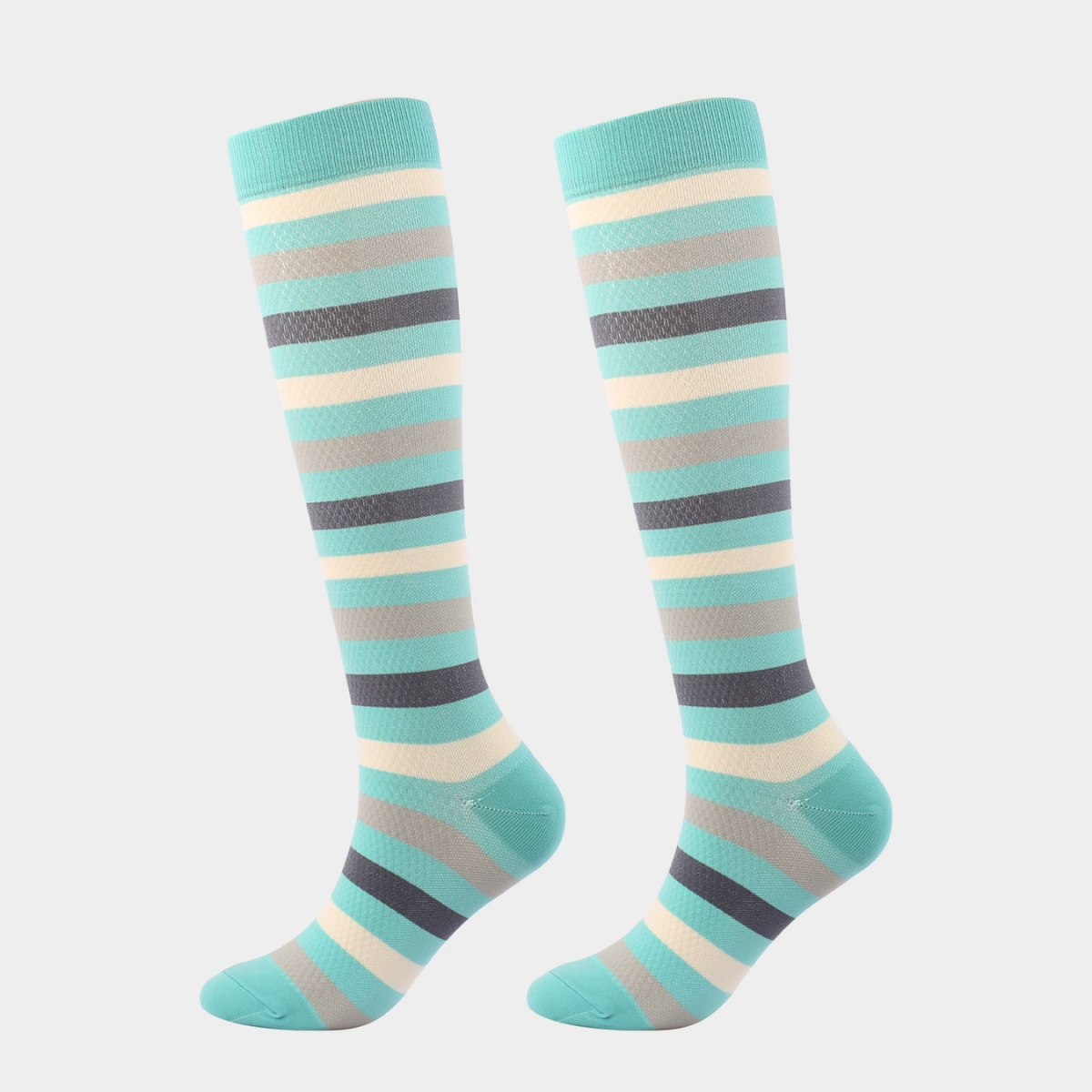 Breathable Sports Color-Blocked Striped Compression Socks For Nurse