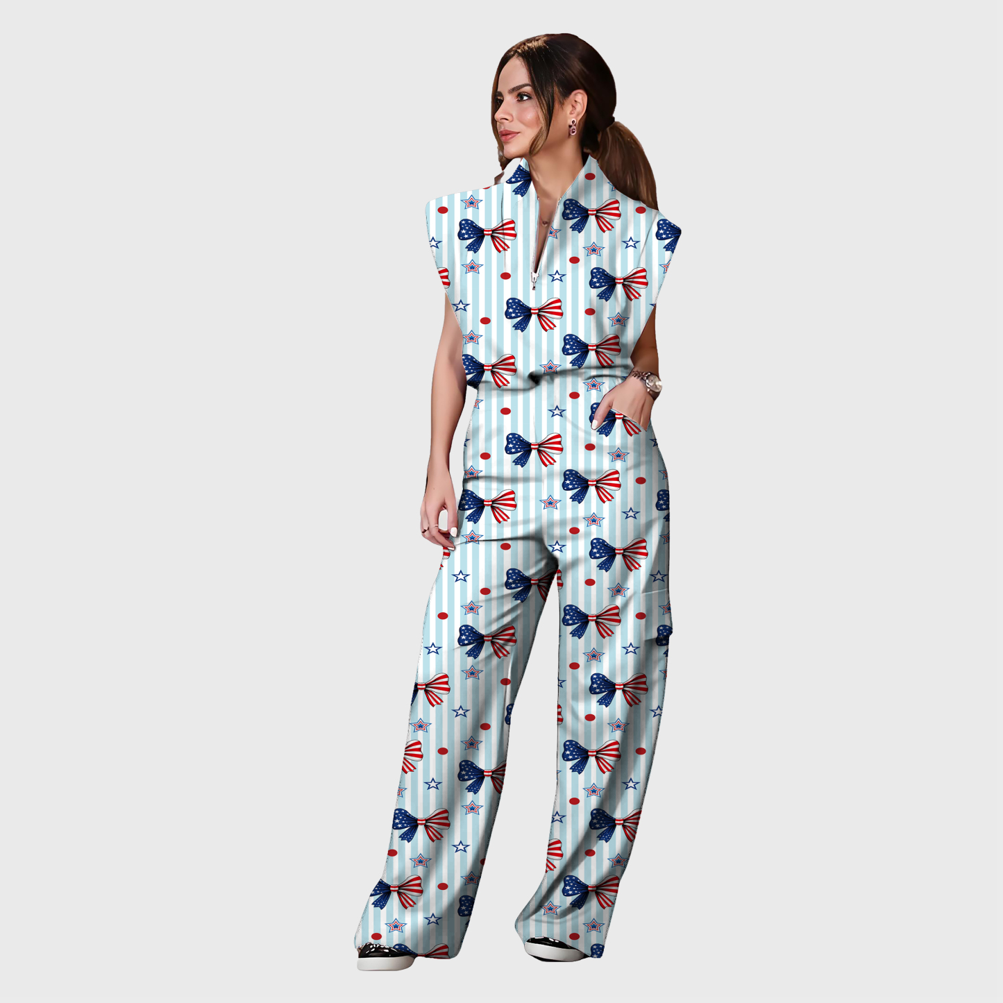 Women's Independence Day Graphics Scrub Set ST6241