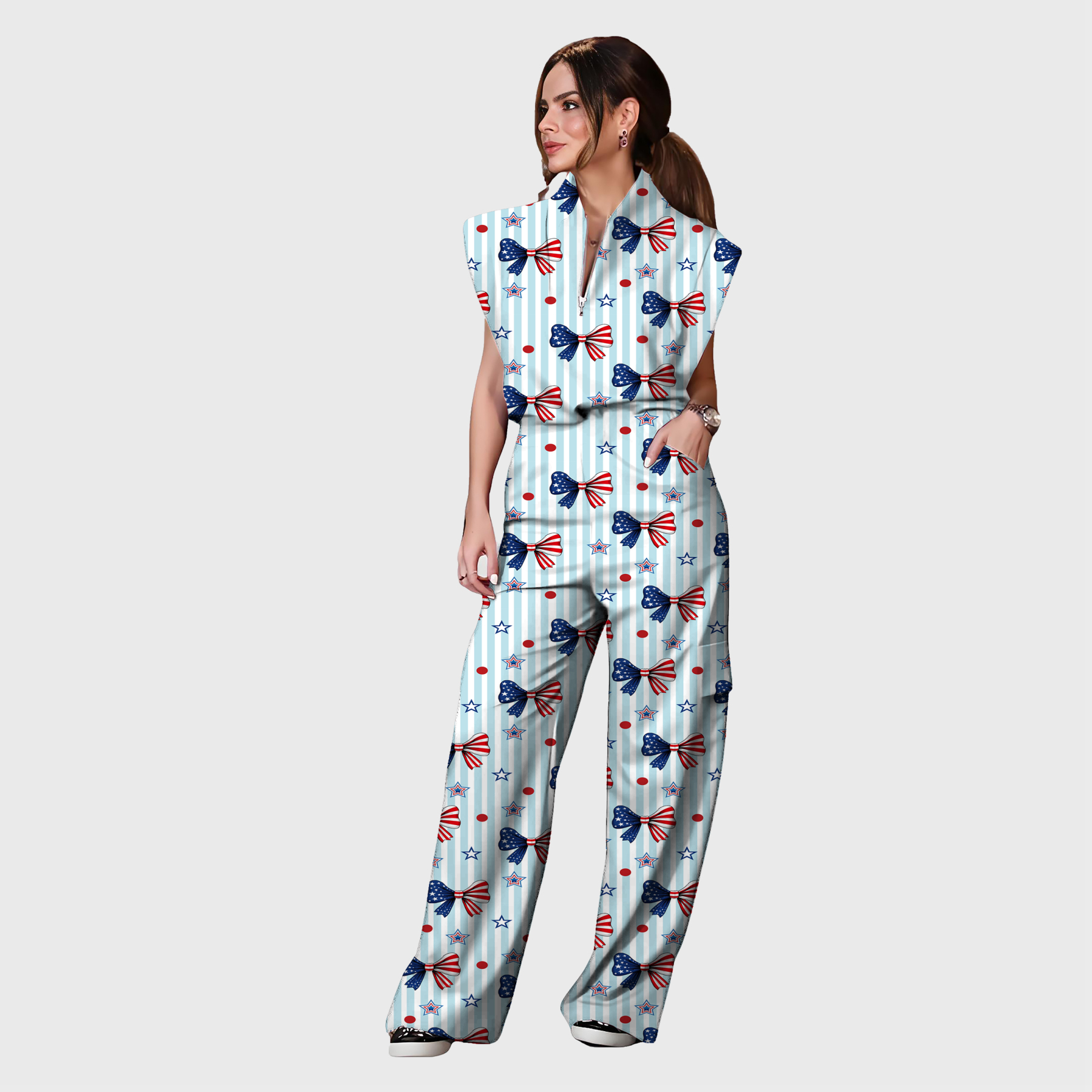 Women's Independence Day Graphics Scrub Set ST6241