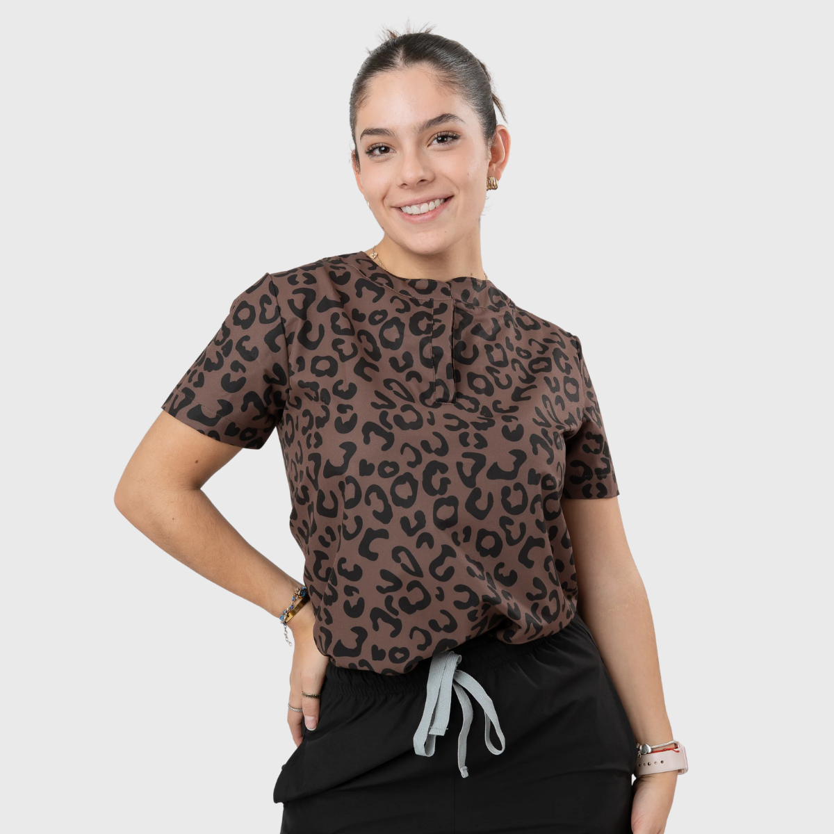 Women's Colorful Printed Scrub Top