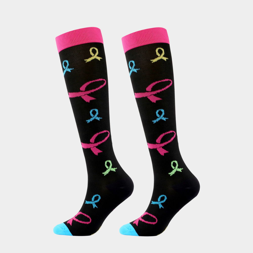 Multicolor Printed 3D Knitted Compression Socks