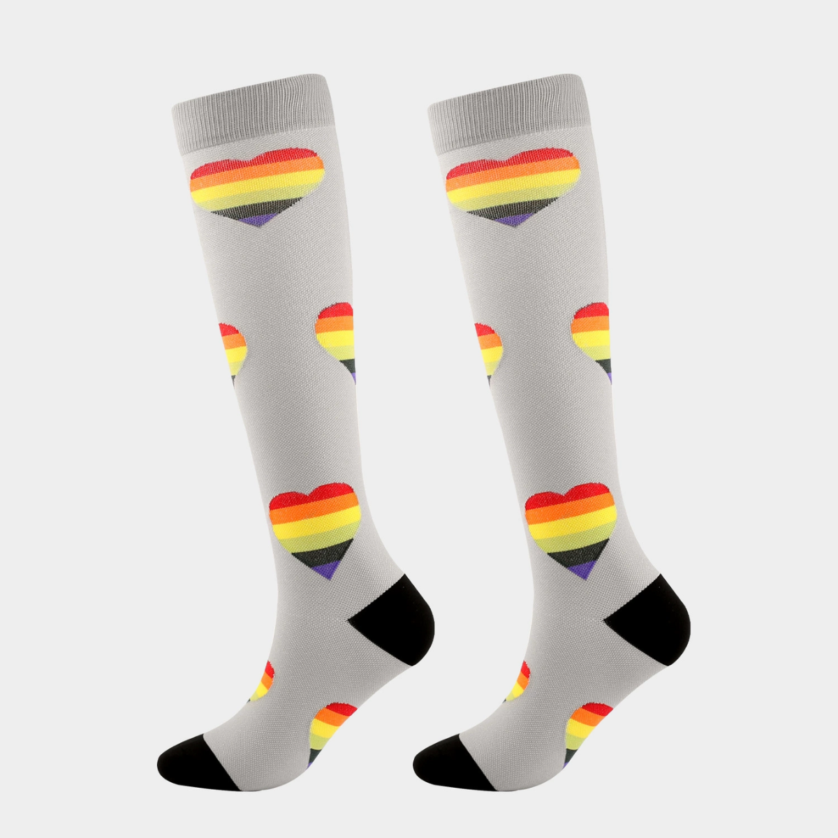 Outdoor Sports Color Matching Pattern Compression Socks For Nurse