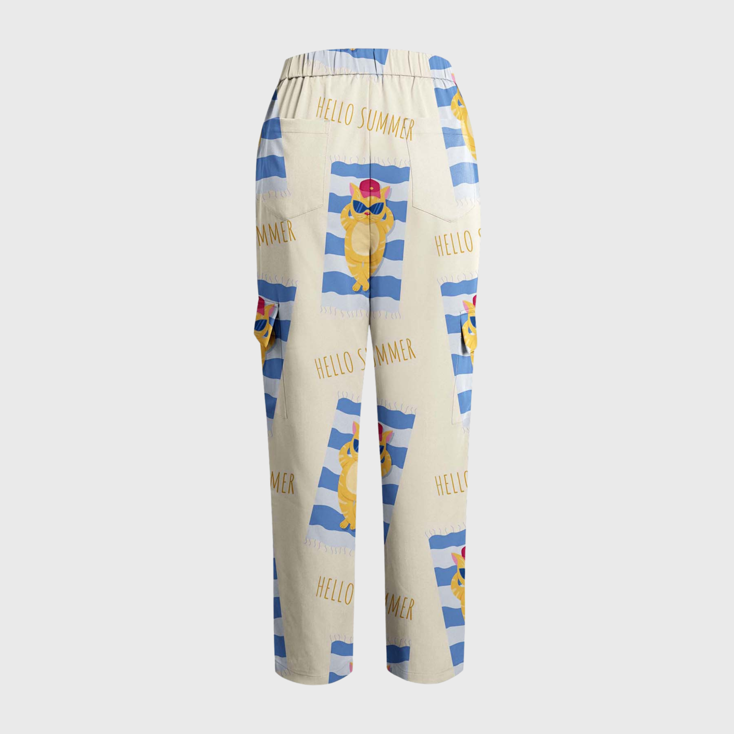 Women's Cute Animal Collection Printed Six-Pocket Scrub Pants