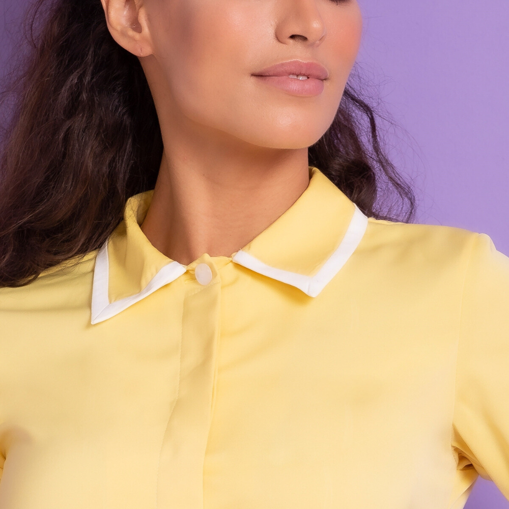 Women's Slim Fit Scrub Top with Pearl Button