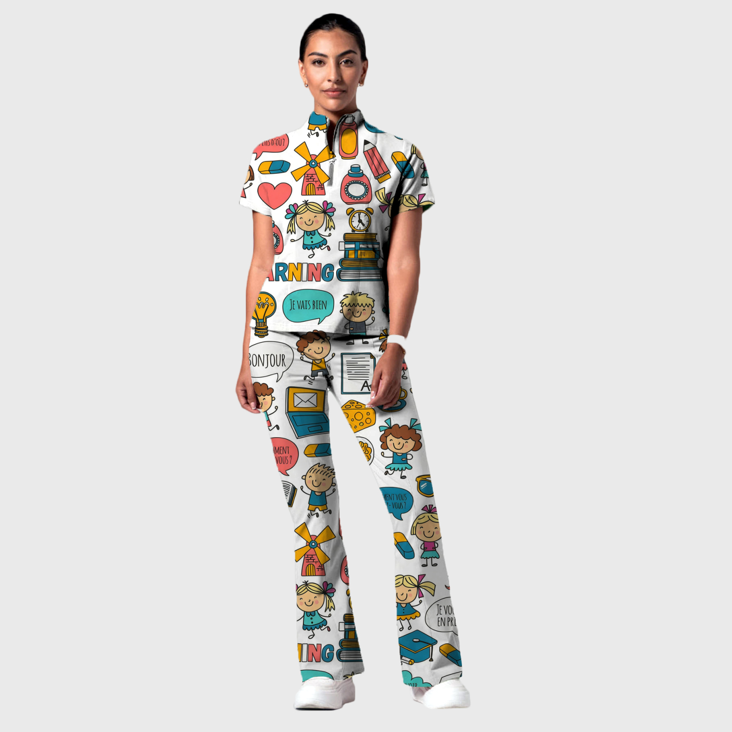 Women's Printed Scrub Set YHSC1