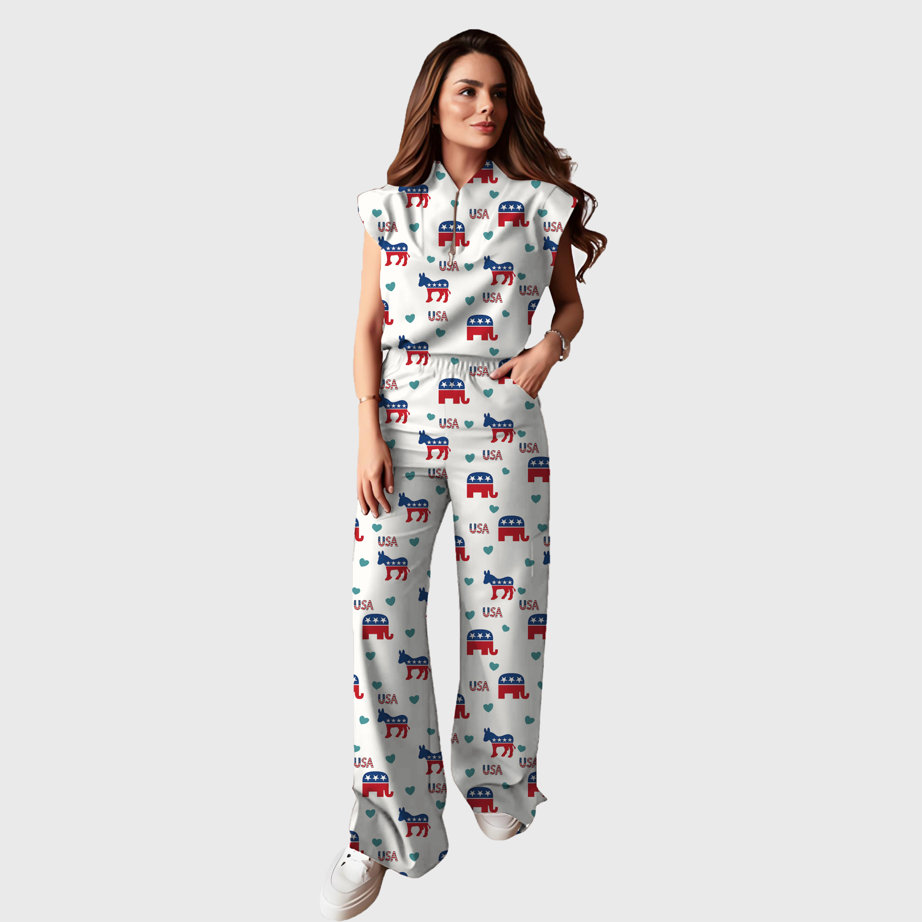 Women's Independence Day Graphics Scrub Set ST6242