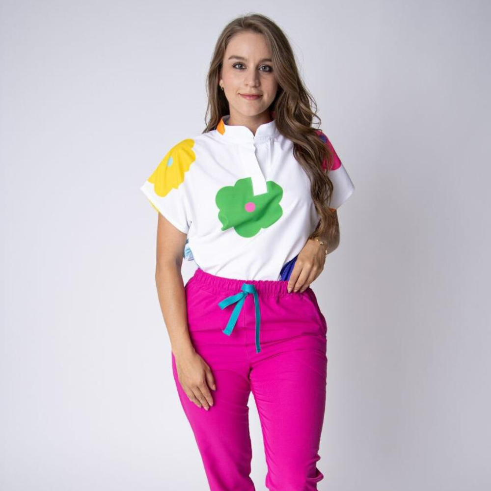 Women's Floral Printed Scrub Set CPJO2