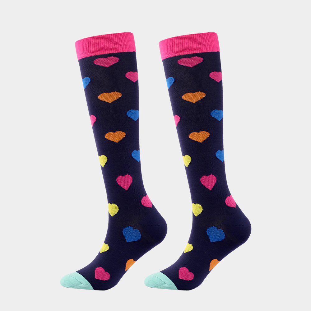 Multicolor Printed 3D Knitted Compression Socks