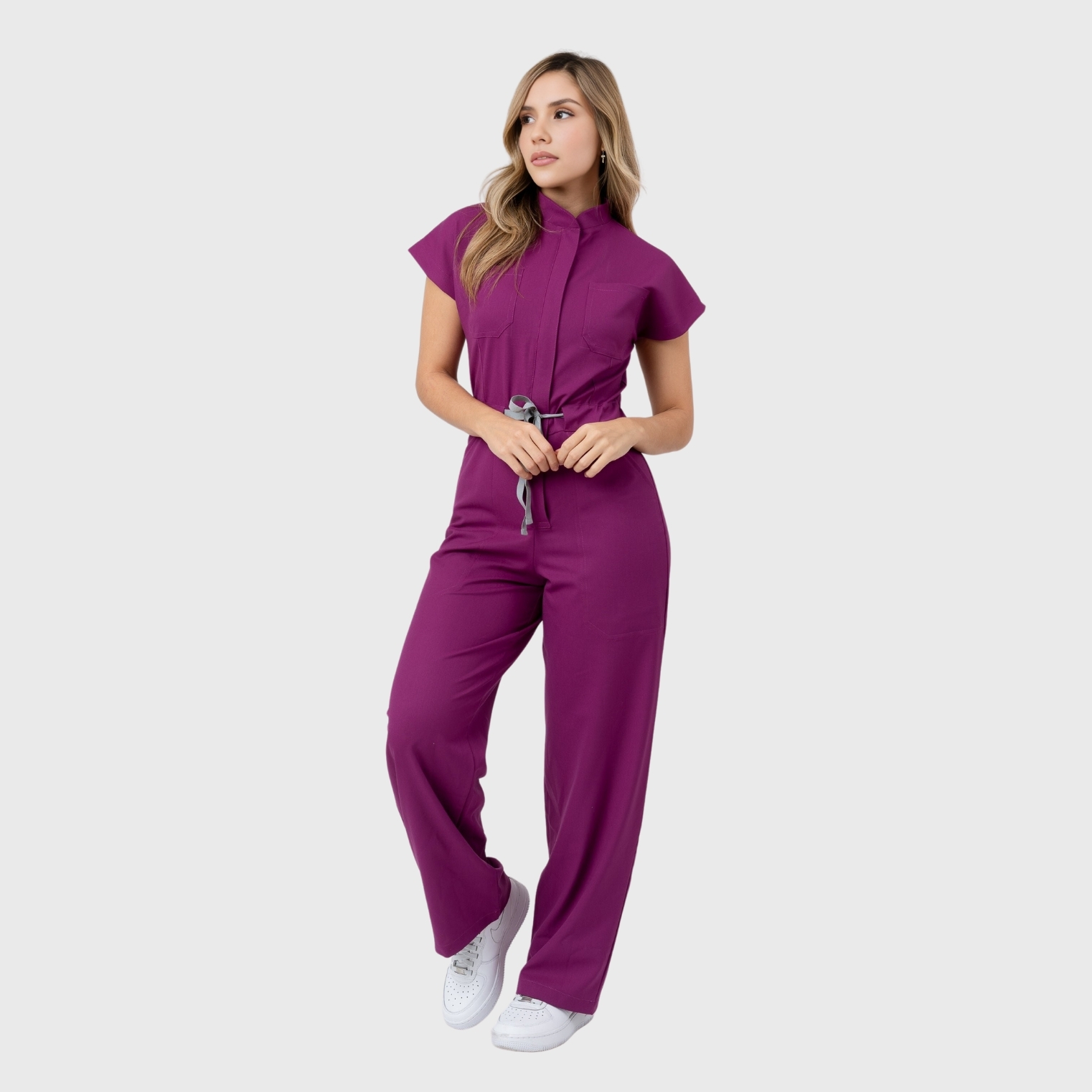 Katya Scrub Jumpsuit | Wine Purple